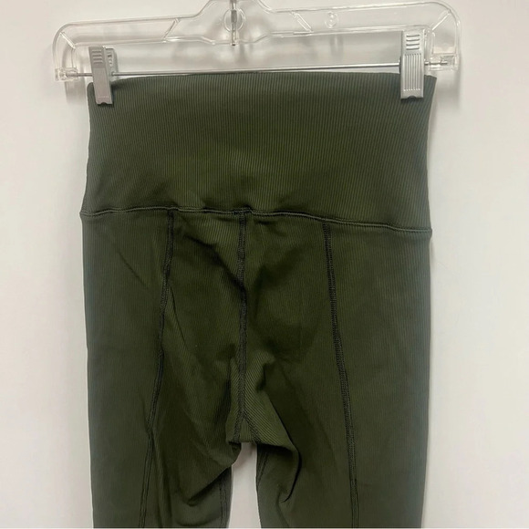 OFFLINE Lace-Up High Waisted Ribbed Leggings - Olive daze size Large - Picture 7 of 12